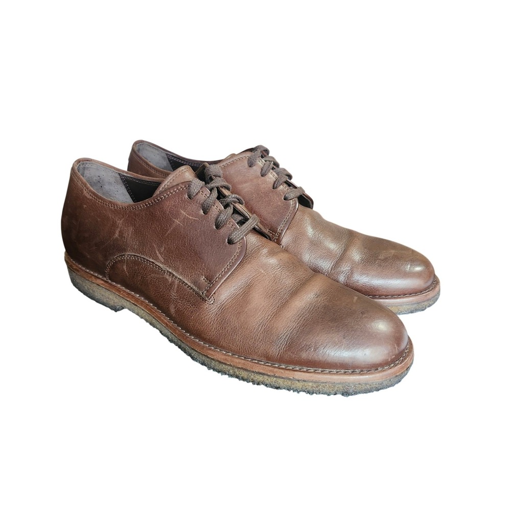 Allen Edmonds Southside Mens Brown Leather Crepe Sole Derby Shoes Handcrafted